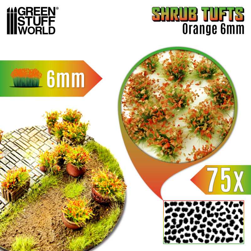 Shrub Tufts 6mm Orange