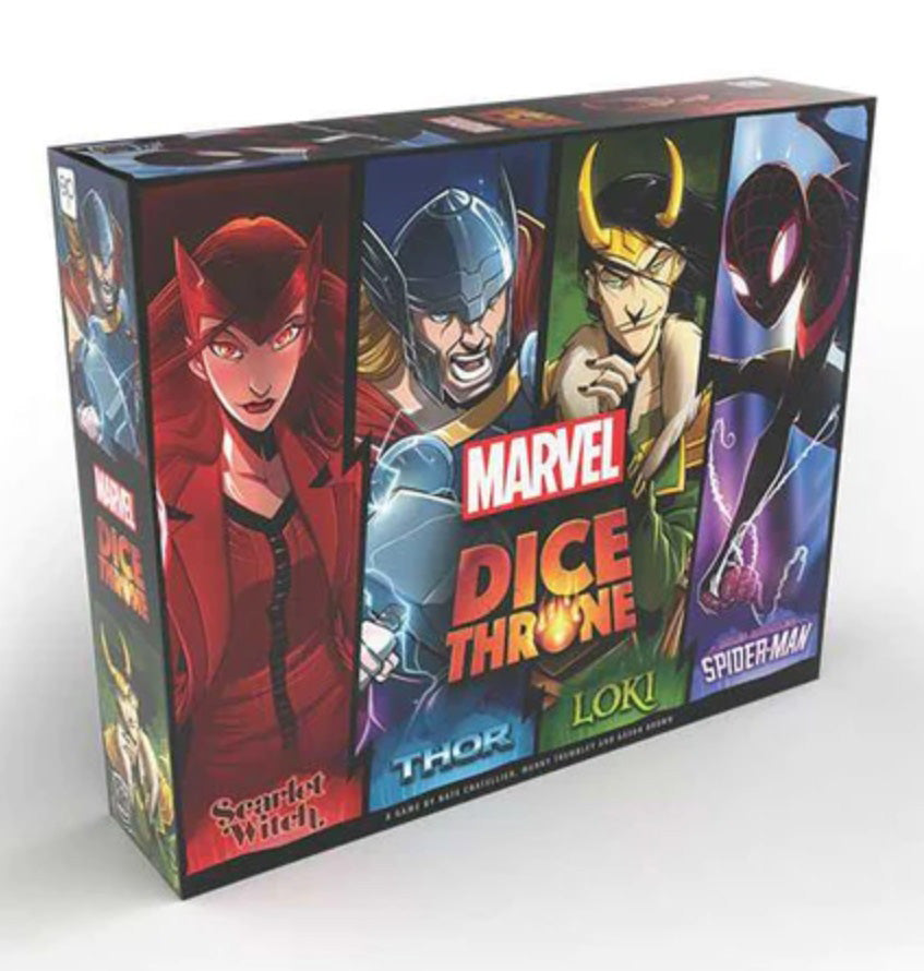 Marvel Dice Throne 4-Hero Scarlet Witch, Thor, Loki, Spider-Man Box Set