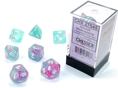 Chessex Polyhedral 7-Die Set Nebula Wisteria/White