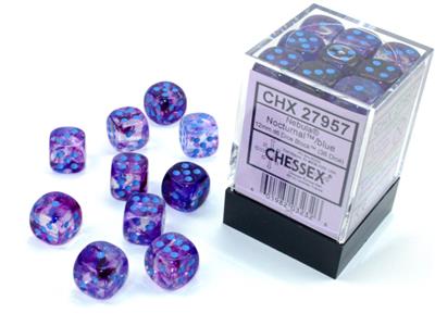 Chessex 12mm d6 Nebula Luminary Nocturnal/Blue (36)