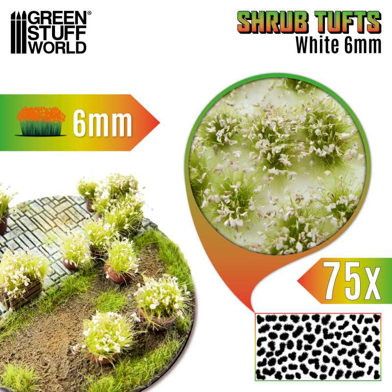 Shrubs Tufts 6mm White