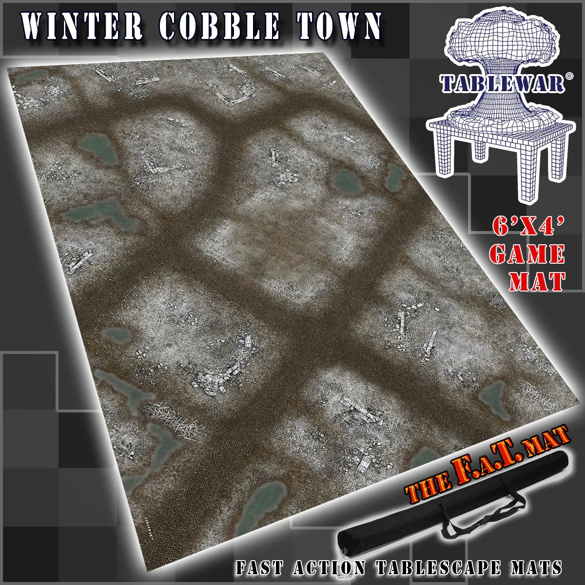 F.A.T Mat - 6'x4' - Winter Cobble Town
