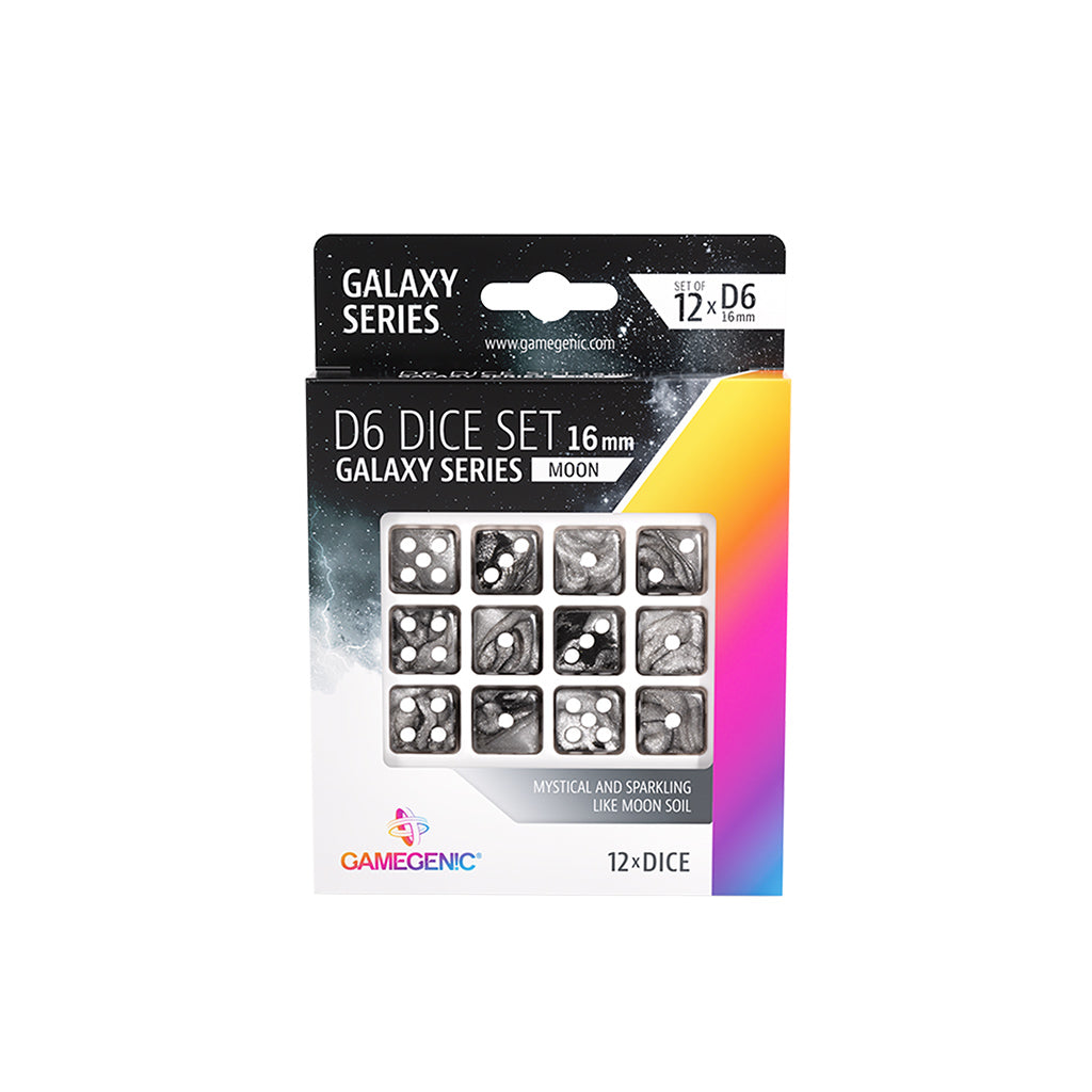 Gamegenic Galaxy Series - Moon - 16mm D6 Dice Set (12pcs)