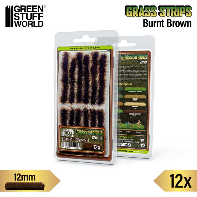 Grass Strips 12mm Burnt Brown
