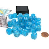 Chessex Luminary Sky/Silver Gitd 12mm D6 Dice Block (36)