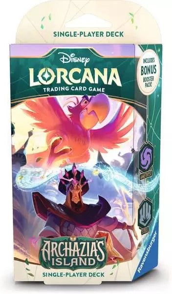 Disney Lorcana TCG: Archazia's Island Single Player Deck: Amethyst & Steel Iago & Jafar