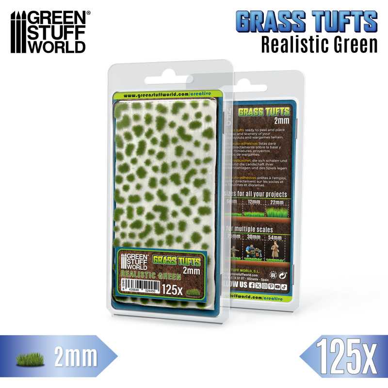 Grass Tufts - Realistic Green (2mm)