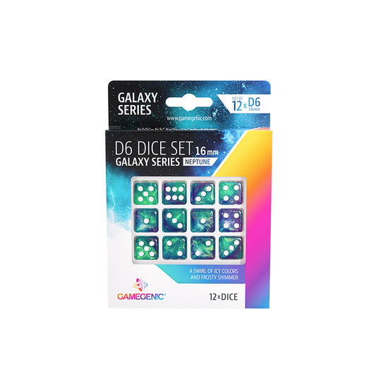 Gamegenic Galaxy Series - Neptune - 16mm D6 Dice Set (12pcs)