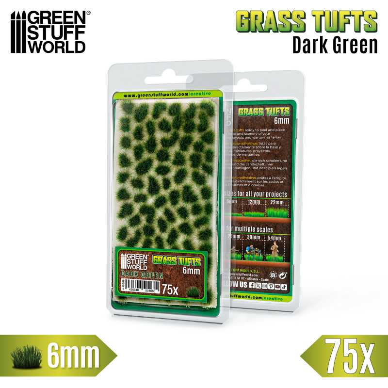Grass Tufts 6mm - Dark Green - 10668