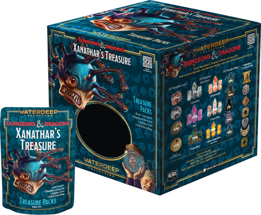 Dungeons & Dragons Xanathar's Blind Treasure Pack - Randomly Assorted Set w/ 7pc Dice, Metal Coin & Dice Bag