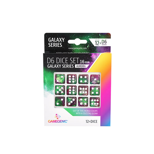 Gamegenic Galaxy Series - Aurora - 16mm D6 Dice Set (12pcs)