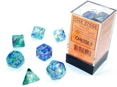 Chessex Polyhedral 7-Die Set Nebula Oceanic/Gold