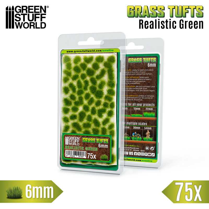 Grass Tufts 6mm - Realistic Green