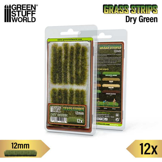 Grass Strips 12mm Dry Green