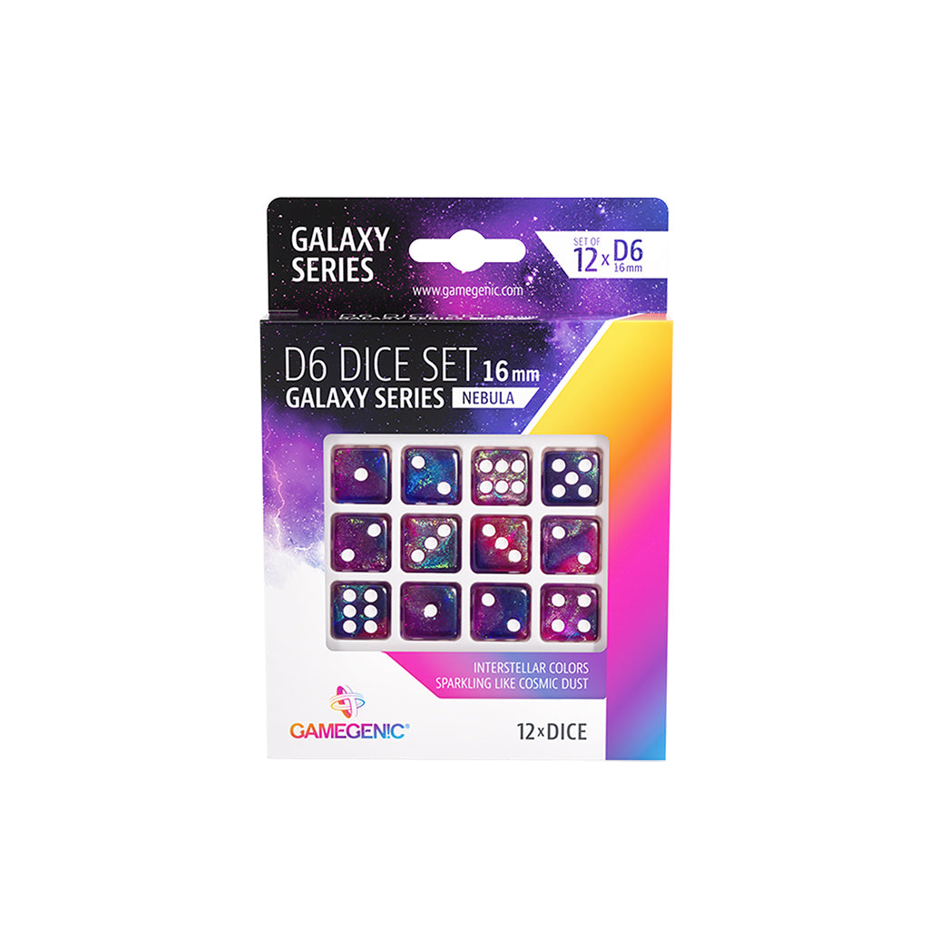 Gamegenic Galaxy Series - Nebula - 16mm D6 Dice Set (12pcs)