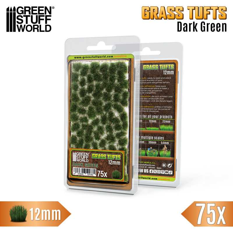 Grass Tufts 12mm Dark Green